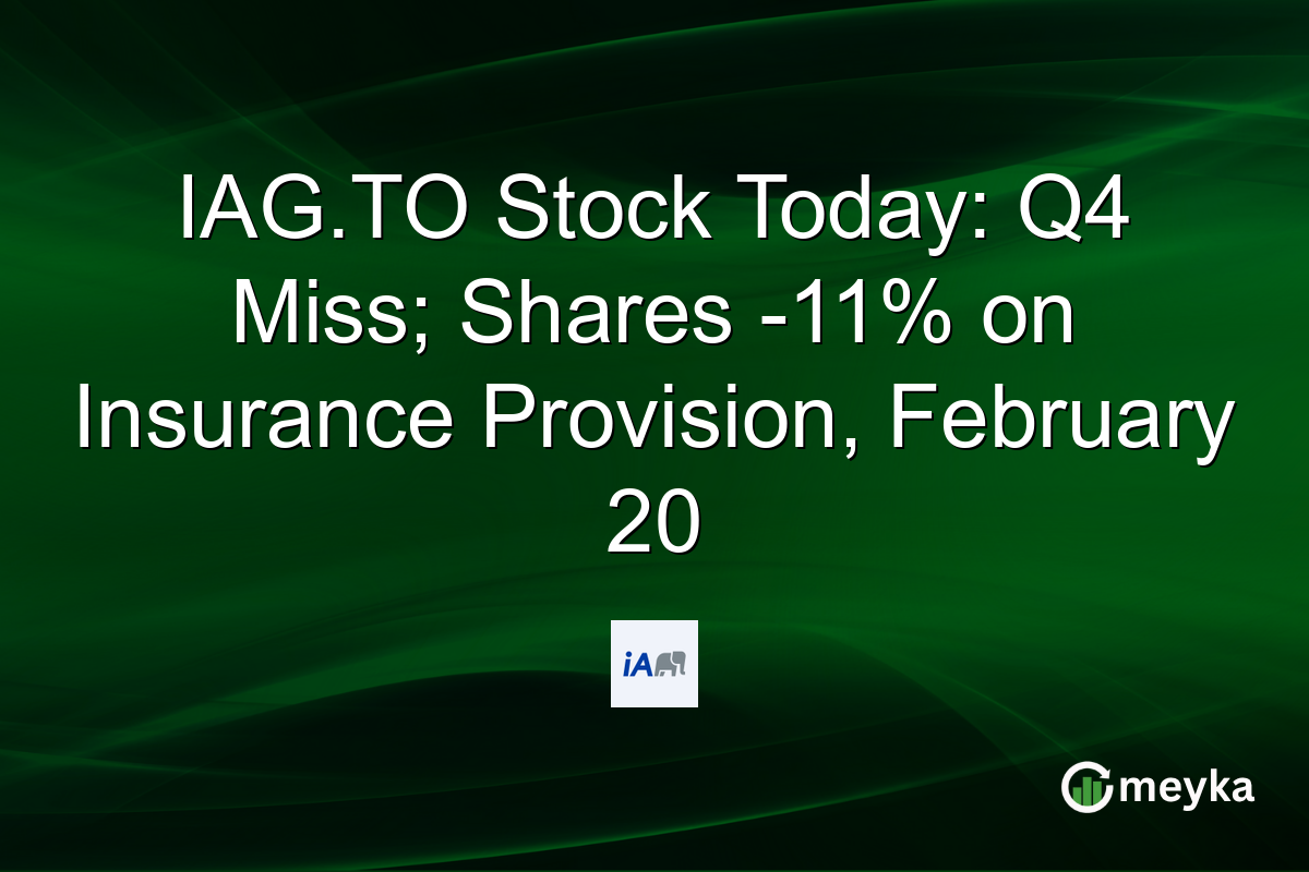 IAG.TO Stock Today: Q4 Miss; Shares -11% on Insurance Provision, February 20
