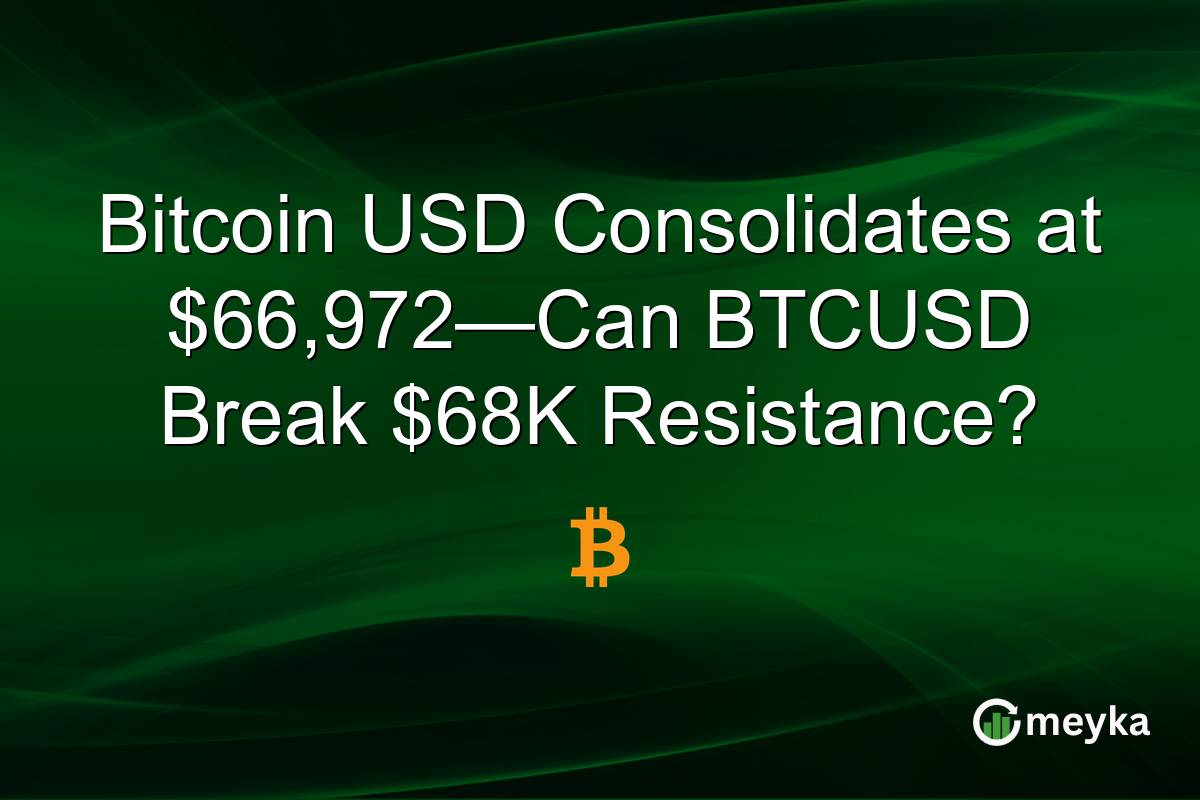 Bitcoin USD Consolidates at $66,972—Can BTCUSD Break $68K Resistance?