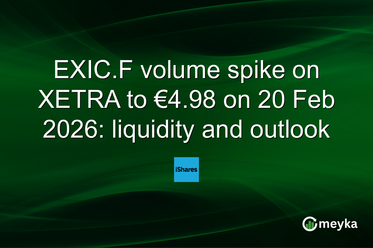 EXIC.F volume spike on XETRA to €4.98 on 20 Feb 2026: liquidity and outlook