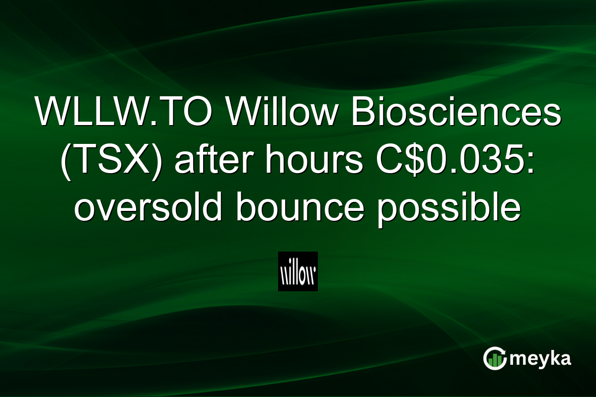 WLLW.TO Willow Biosciences (TSX) after hours C$0.035: oversold bounce possible
