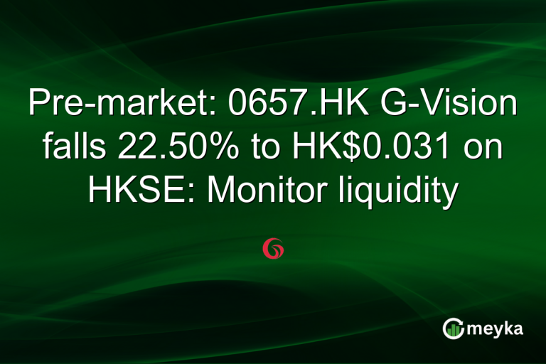 Pre-market: 0657.HK G-Vision falls 22.50% to HK$0.031 on HKSE: Monitor liquidity