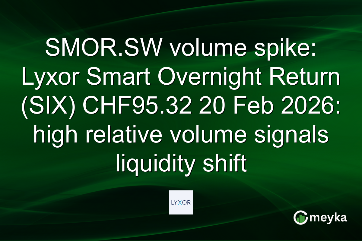 SMOR.SW volume spike: Lyxor Smart Overnight Return (SIX) CHF95.32 20 Feb 2026: high relative volume signals liquidity shift