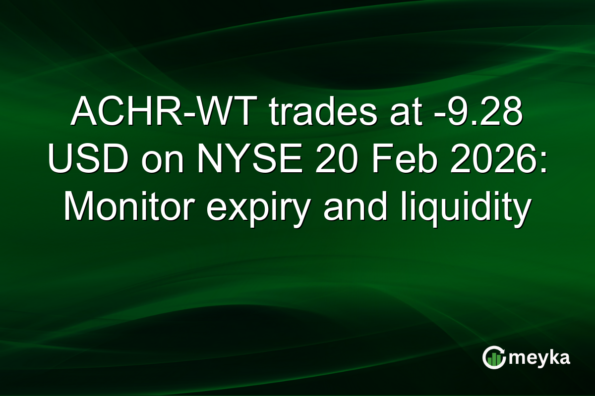 ACHR-WT trades at -9.28 USD on NYSE 20 Feb 2026: Monitor expiry and liquidity