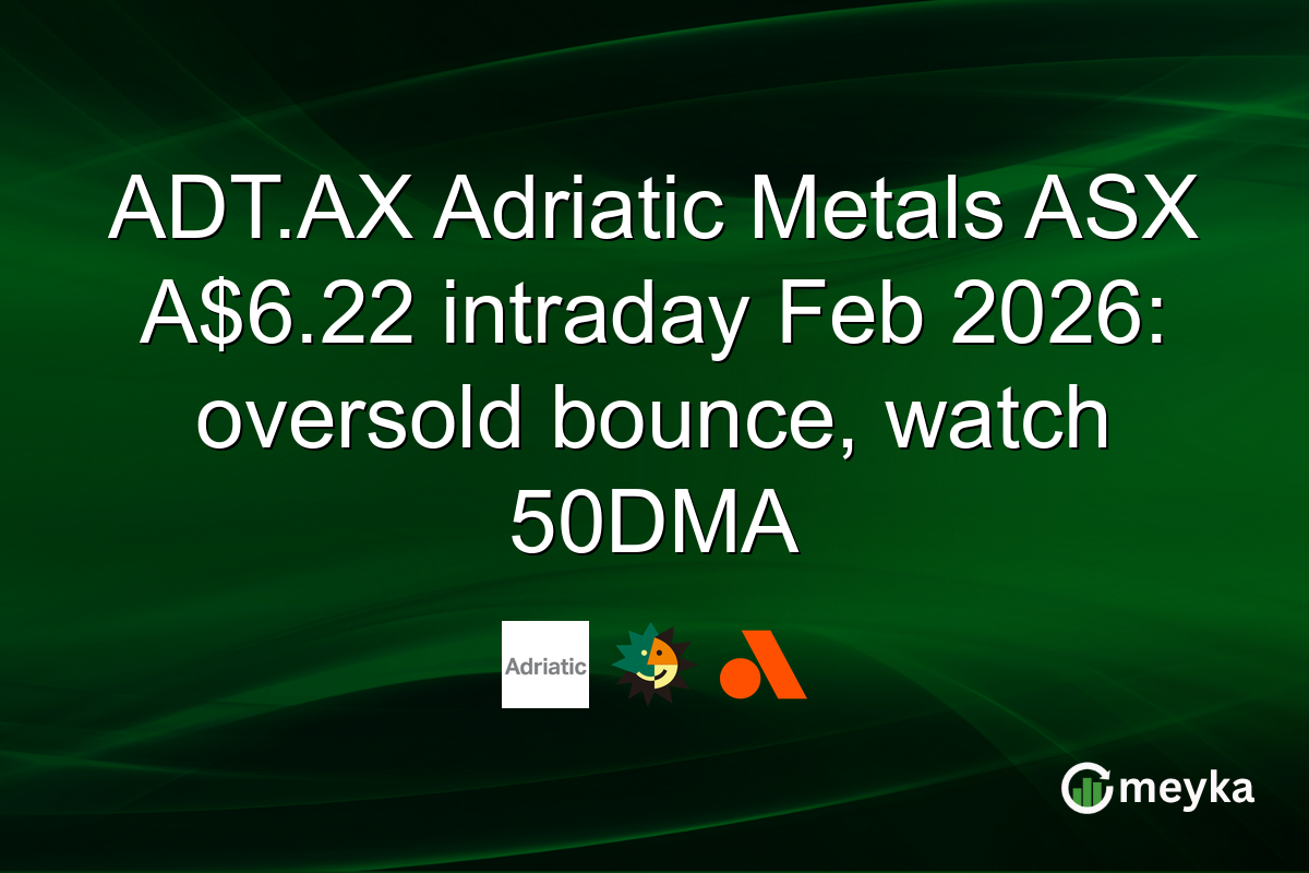 ADT.AX Adriatic Metals ASX A$6.22 intraday Feb 2026: oversold bounce, watch 50DMA