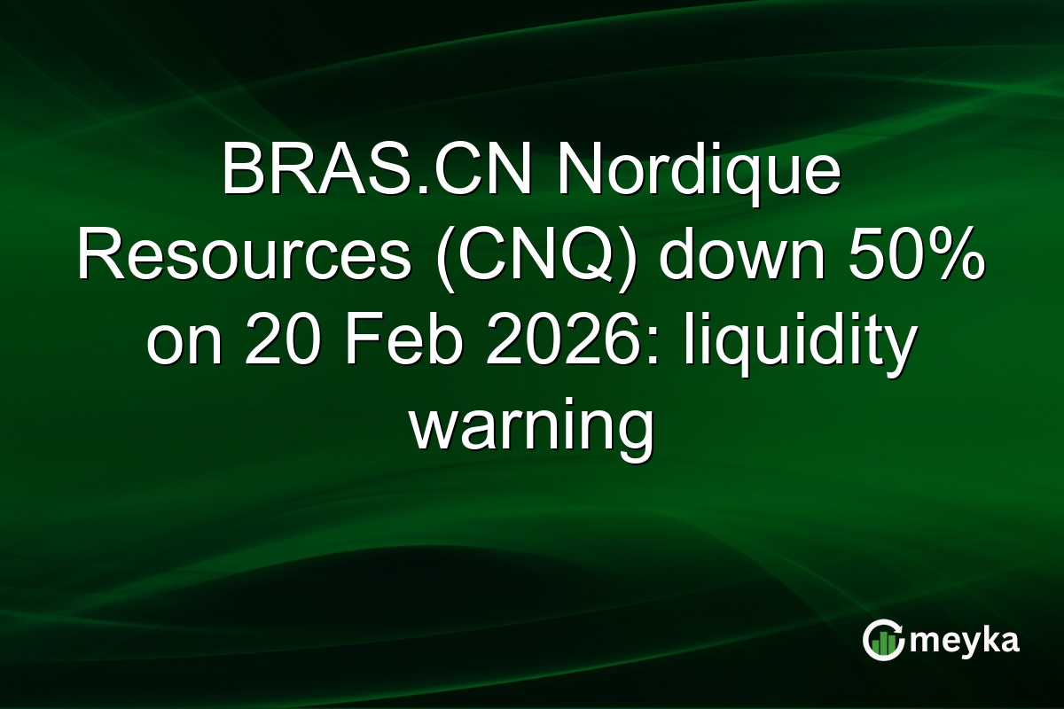 BRAS.CN Nordique Resources (CNQ) down 50% on 20 Feb 2026: liquidity warning