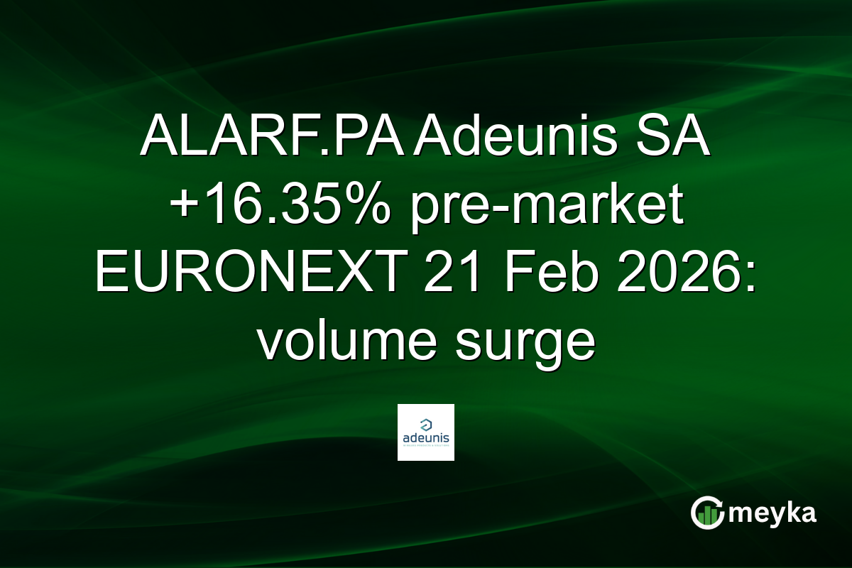 ALARF.PA Adeunis SA +16.35% pre-market EURONEXT 21 Feb 2026: volume surge