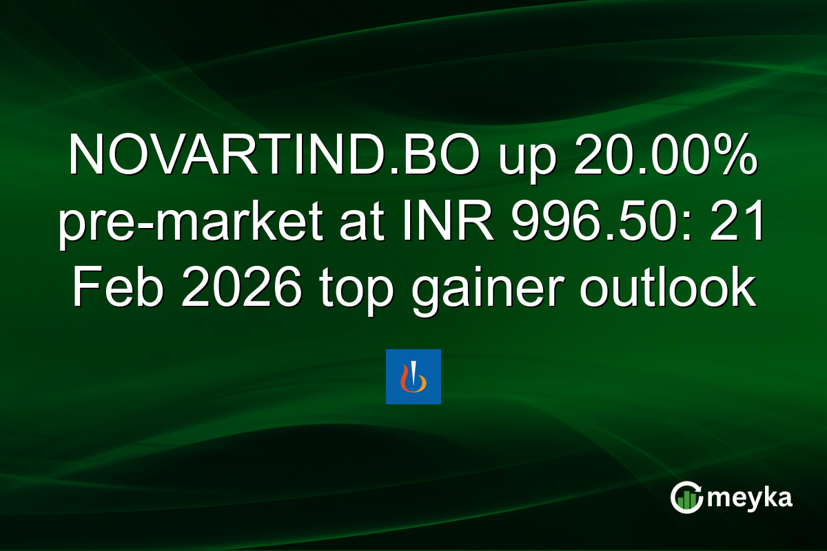 NOVARTIND.BO up 20.00% pre-market at INR 996.50: 21 Feb 2026 top gainer outlook