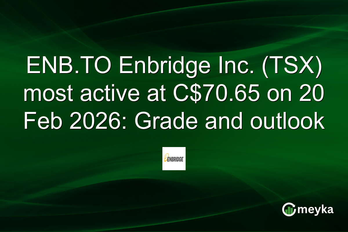 ENB.TO Enbridge Inc. (TSX) most active at C$70.65 on 20 Feb 2026: Grade and outlook