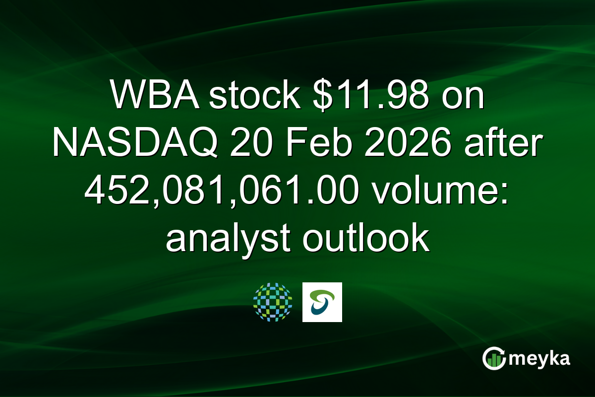 WBA stock $11.98 on NASDAQ 20 Feb 2026 after 452,081,061.00 volume: analyst outlook