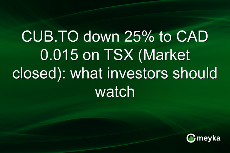 CUB.TO down 25% to CAD 0.015 on TSX (Market closed): what investors should watch