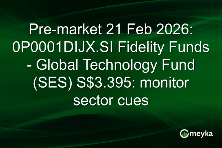 Pre-market 21 Feb 2026: 0P0001DIJX.SI Fidelity Funds - Global Technology Fund (SES) S$3.395: monitor sector cues
