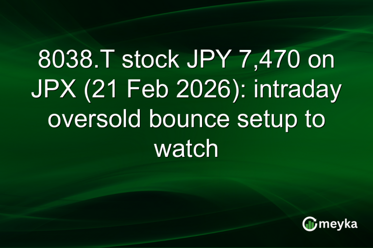 8038.T stock JPY 7,470 on JPX (21 Feb 2026): intraday oversold bounce setup to watch