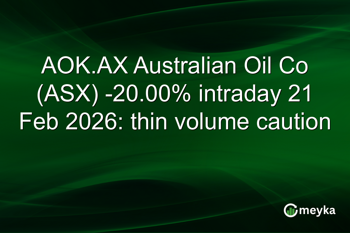 AOK.AX Australian Oil Co (ASX) -20.00% intraday 21 Feb 2026: thin volume caution
