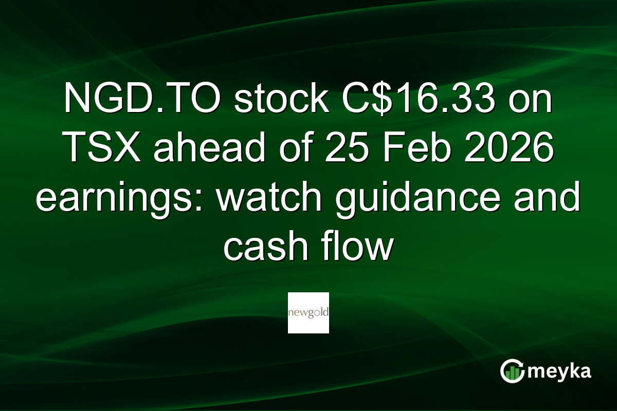NGD.TO stock C$16.33 on TSX ahead of 25 Feb 2026 earnings: watch guidance and cash flow