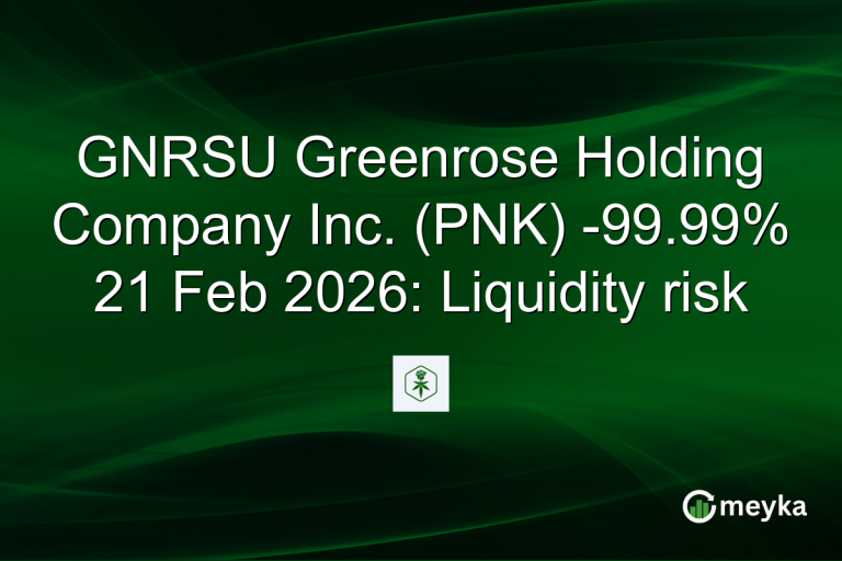 GNRSU Greenrose Holding Company Inc. (PNK) -99.99% 21 Feb 2026: Liquidity risk