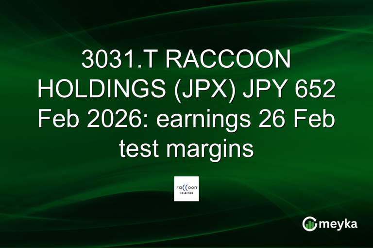 3031.T RACCOON HOLDINGS (JPX) JPY 652 Feb 2026: earnings 26 Feb test margins