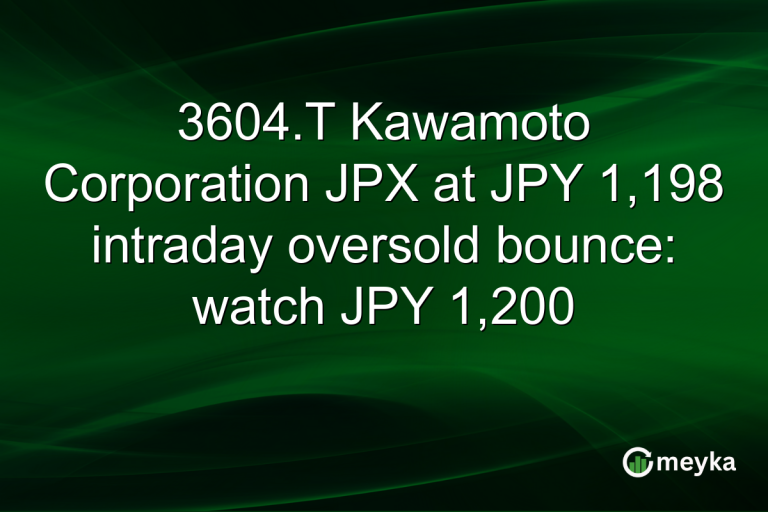 3604.T Kawamoto Corporation JPX at JPY 1,198 intraday oversold bounce: watch JPY 1,200