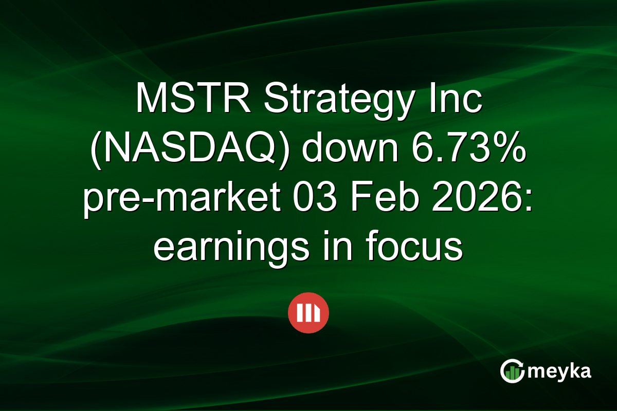 MSTR Strategy Inc (NASDAQ) down 6.73% pre-market 03 Feb 2026: earnings in focus