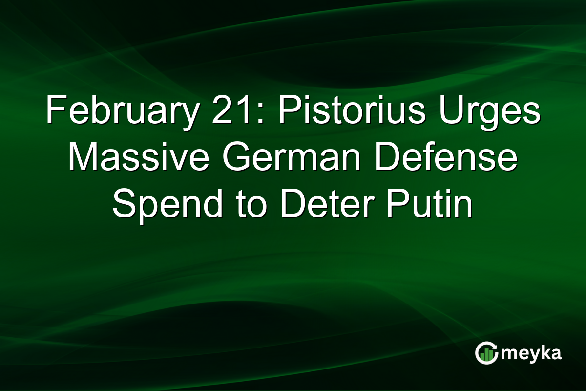 February 21: Pistorius Urges Massive German Defense Spend to Deter Putin