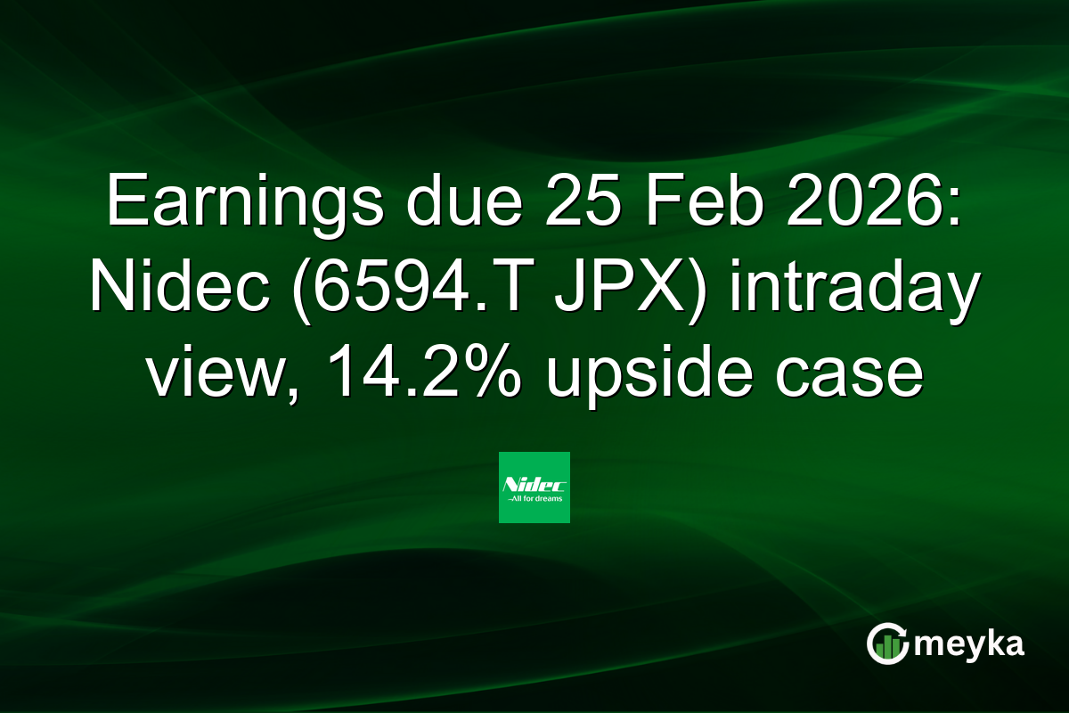 Earnings due 25 Feb 2026: Nidec (6594.T JPX) intraday view, 14.2% upside case