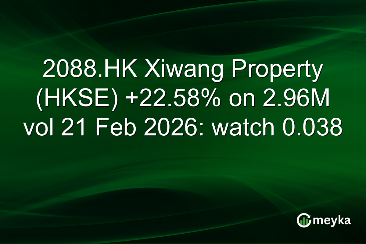 2088.HK Xiwang Property (HKSE) +22.58% on 2.96M vol 21 Feb 2026: watch 0.038