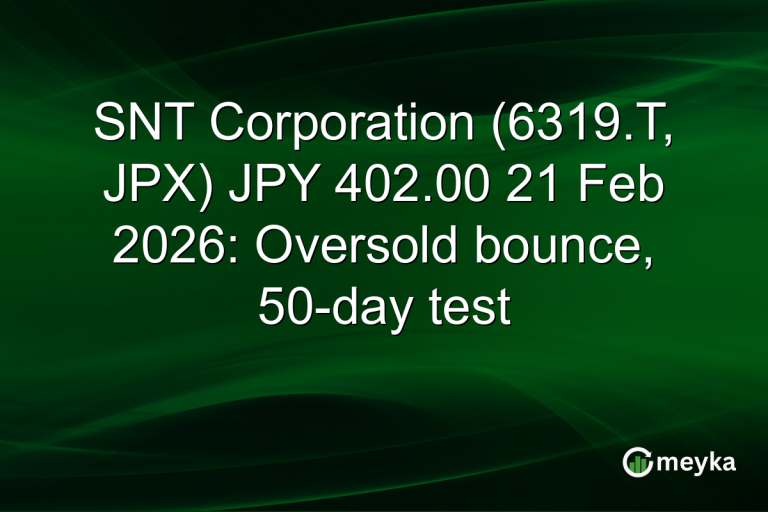 SNT Corporation (6319.T, JPX) JPY 402.00 21 Feb 2026: Oversold bounce, 50-day test
