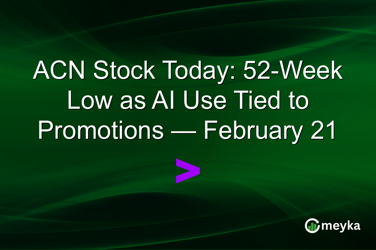 ACN Stock Today: 52-Week Low as AI Use Tied to Promotions — February 21