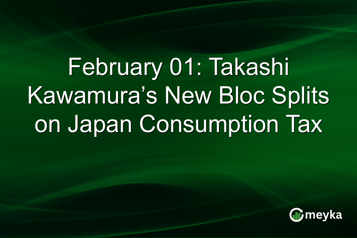 February 01: Takashi Kawamura’s New Bloc Splits on Japan Consumption Tax