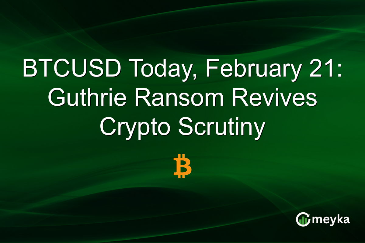 BTCUSD Today, February 21: Guthrie Ransom Revives Crypto Scrutiny