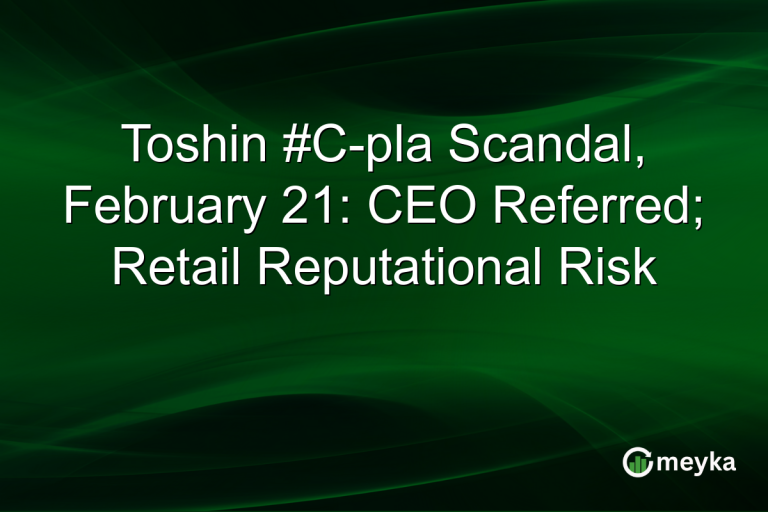Toshin #C-pla Scandal, February 21: CEO Referred; Retail Reputational Risk