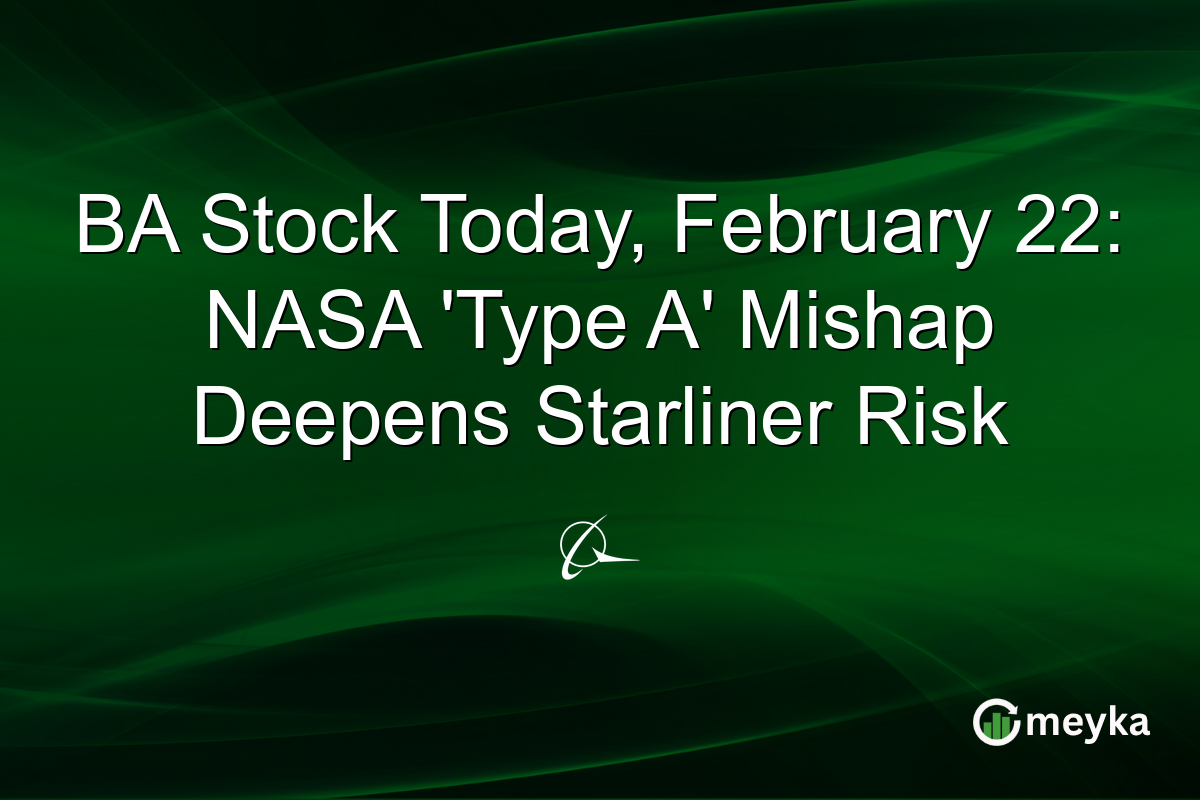 BA Stock Today, February 22: NASA 'Type A' Mishap Deepens Starliner Risk