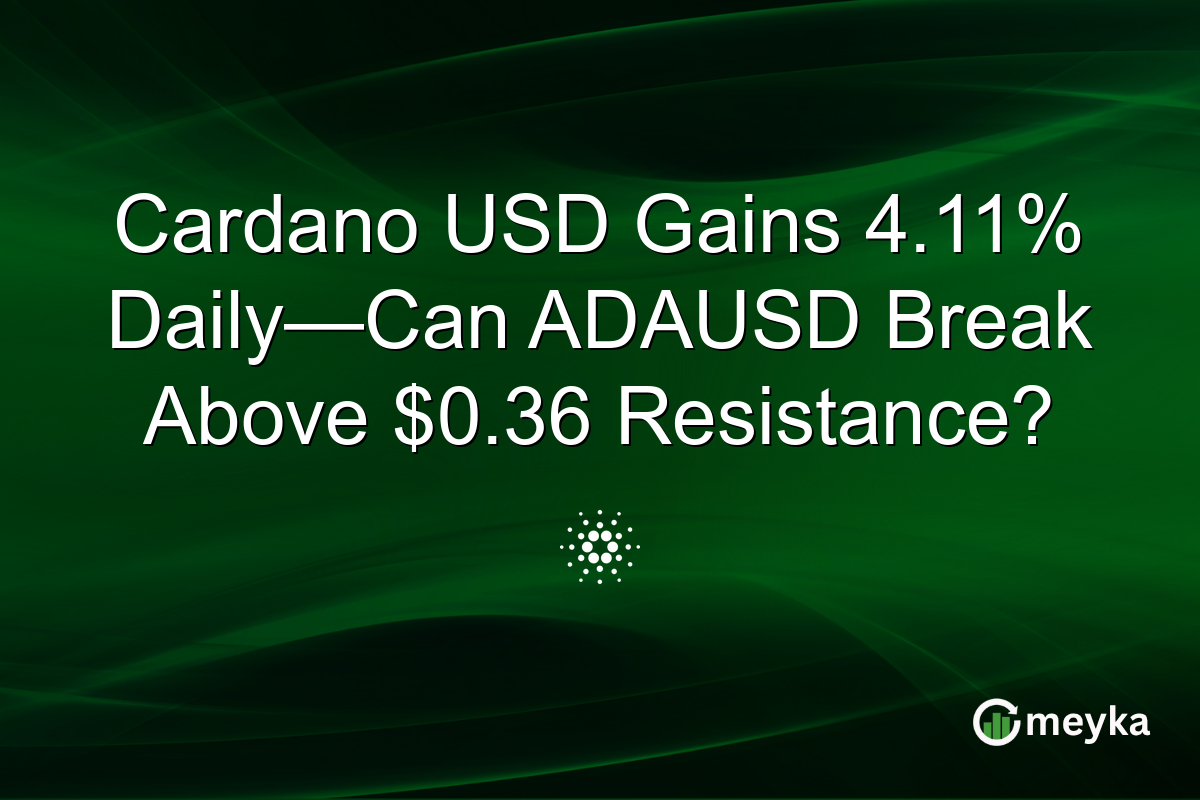 Cardano USD Gains 4.11% Daily—Can ADAUSD Break Above $0.36 Resistance?