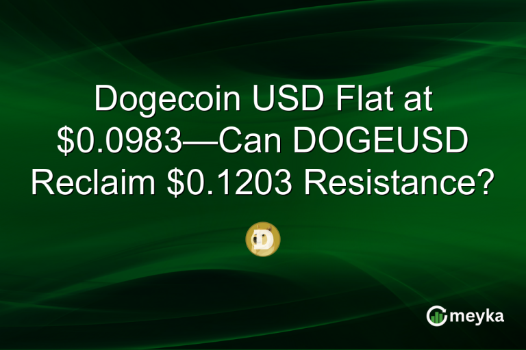 Dogecoin USD Flat at $0.0983—Can DOGEUSD Reclaim $0.1203 Resistance?