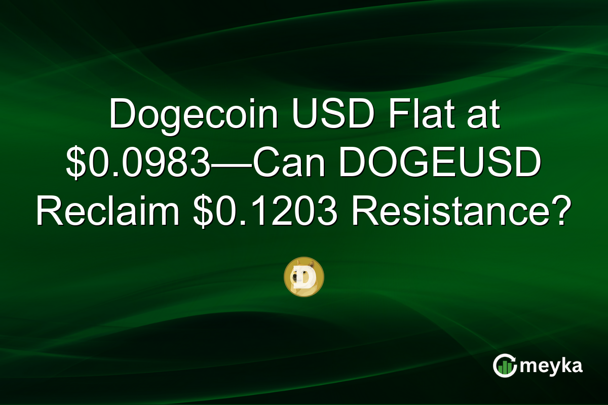 Dogecoin USD Flat at $0.0983—Can DOGEUSD Reclaim $0.1203 Resistance?