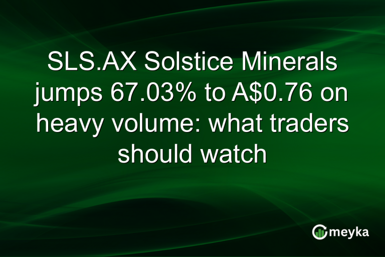 SLS.AX Solstice Minerals jumps 67.03% to A$0.76 on heavy volume: what traders should watch
