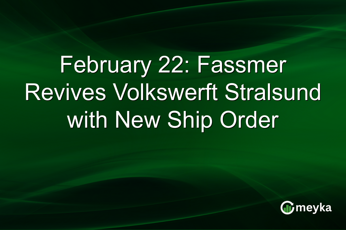 February 22: Fassmer Revives Volkswerft Stralsund with New Ship Order