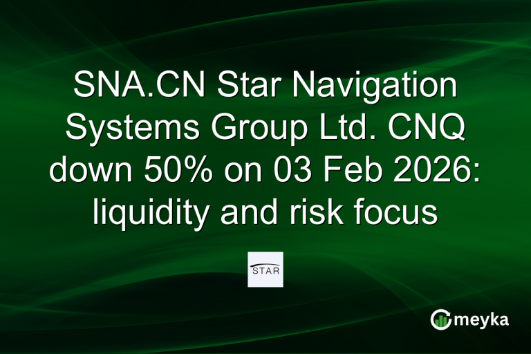 SNA.CN Star Navigation Systems Group Ltd. CNQ down 50% on 03 Feb 2026: liquidity and risk focus