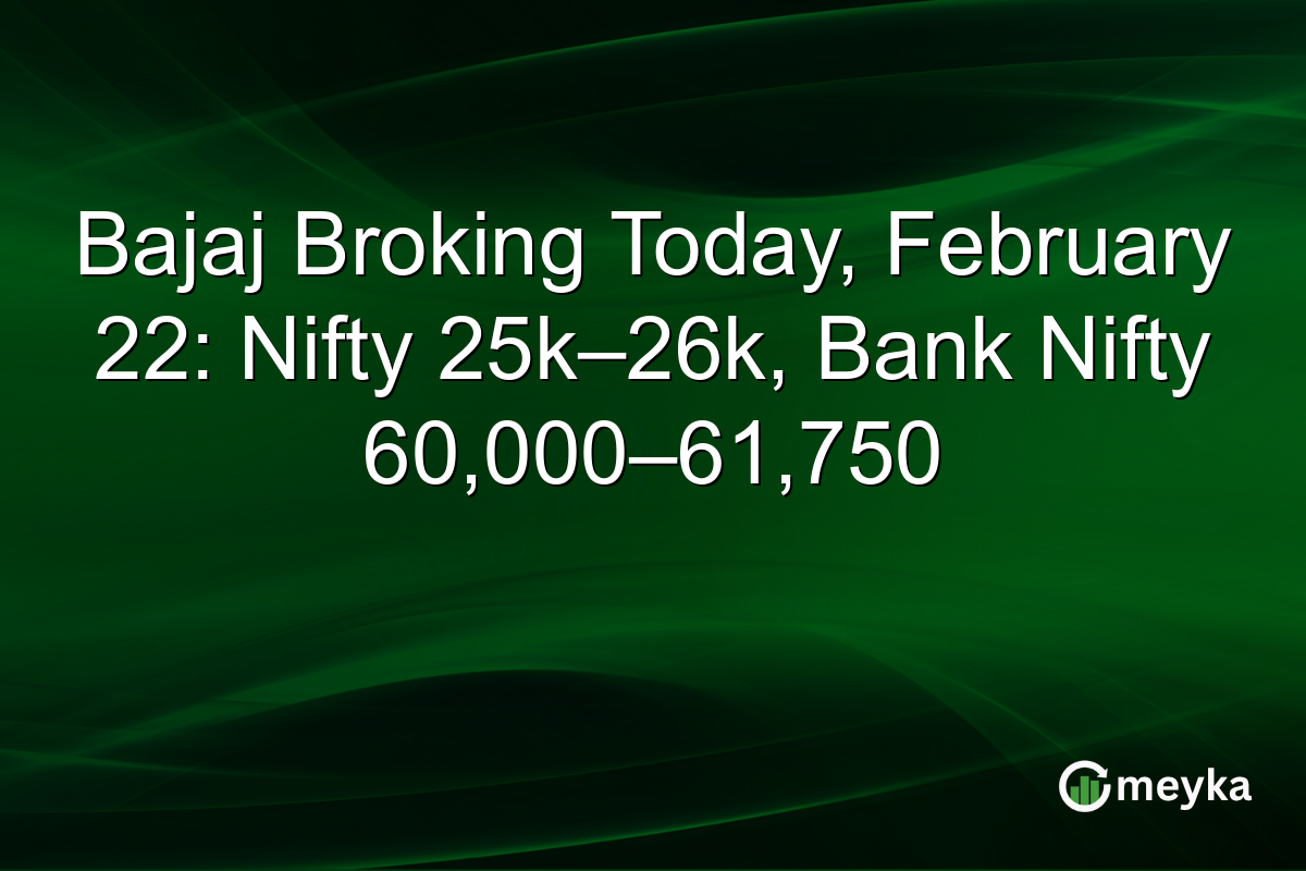 Bajaj Broking Today, February 22: Nifty 25k–26k, Bank Nifty 60,000–61,750
