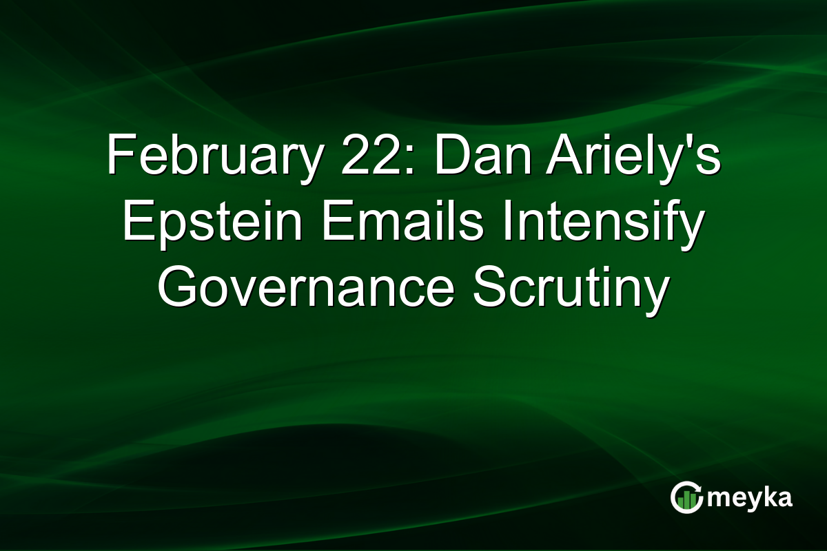 February 22: Dan Ariely's Epstein Emails Intensify Governance Scrutiny