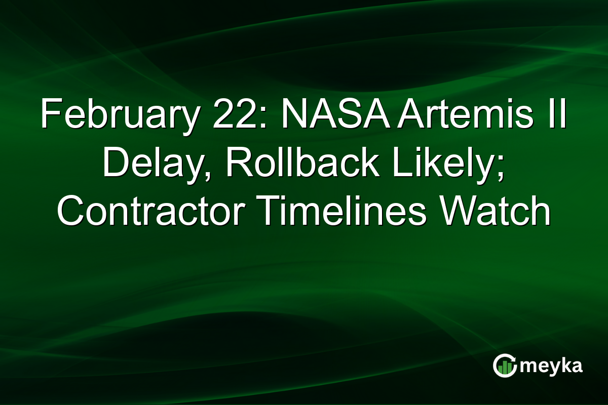 February 22: NASA Artemis II Delay, Rollback Likely; Contractor Timelines Watch