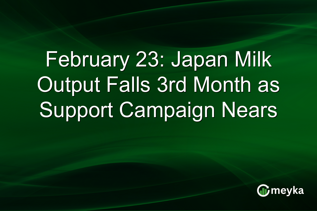 February 23: Japan Milk Output Falls 3rd Month as Support Campaign Nears