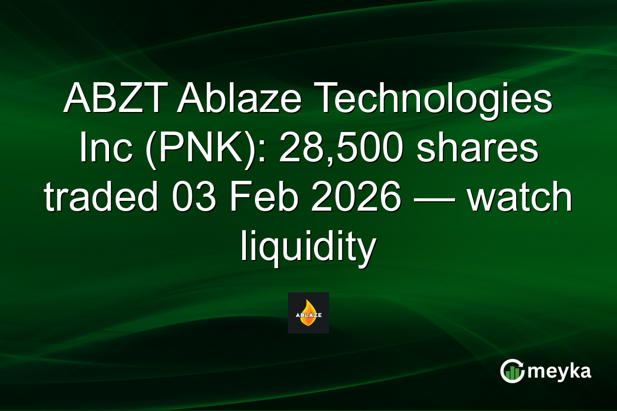 ABZT Ablaze Technologies Inc (PNK): 28,500 shares traded 03 Feb 2026 — watch liquidity