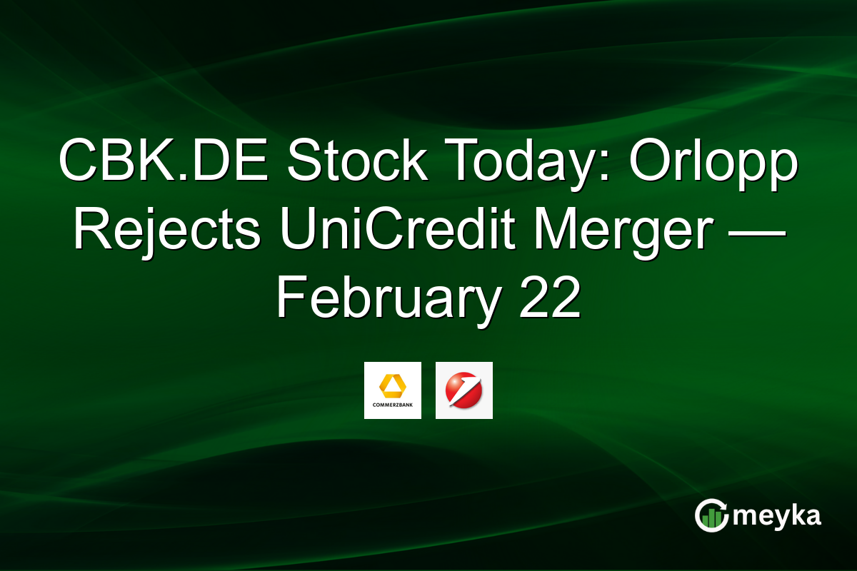 CBK.DE Stock Today: Orlopp Rejects UniCredit Merger — February 22