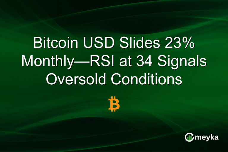 Bitcoin USD Slides 23% Monthly—RSI at 34 Signals Oversold Conditions