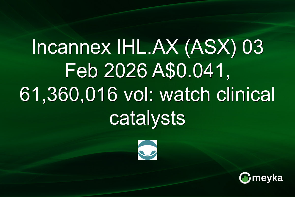 Incannex IHL.AX (ASX) 03 Feb 2026 A$0.041, 61,360,016 vol: watch clinical catalysts