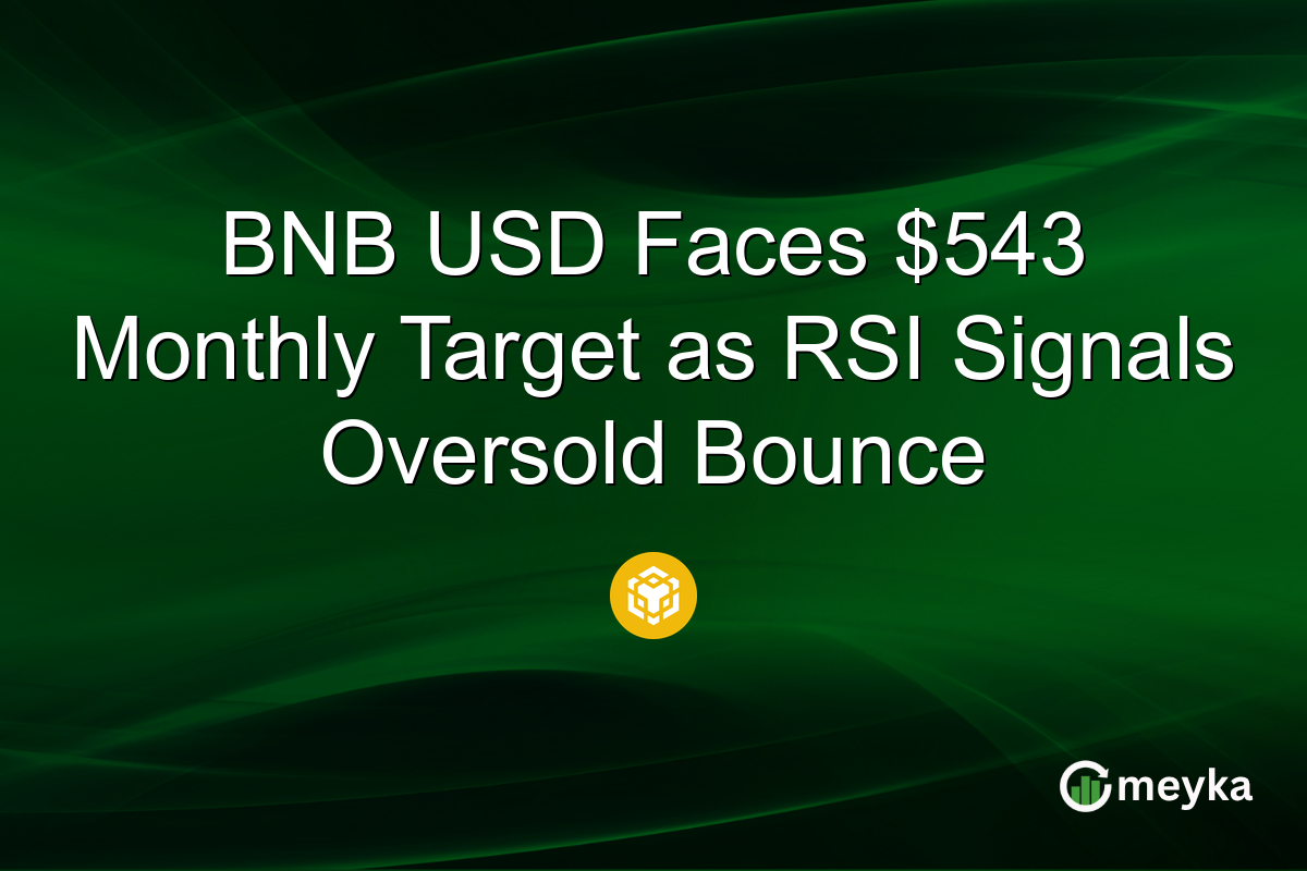 BNB USD Faces $543 Monthly Target as RSI Signals Oversold Bounce