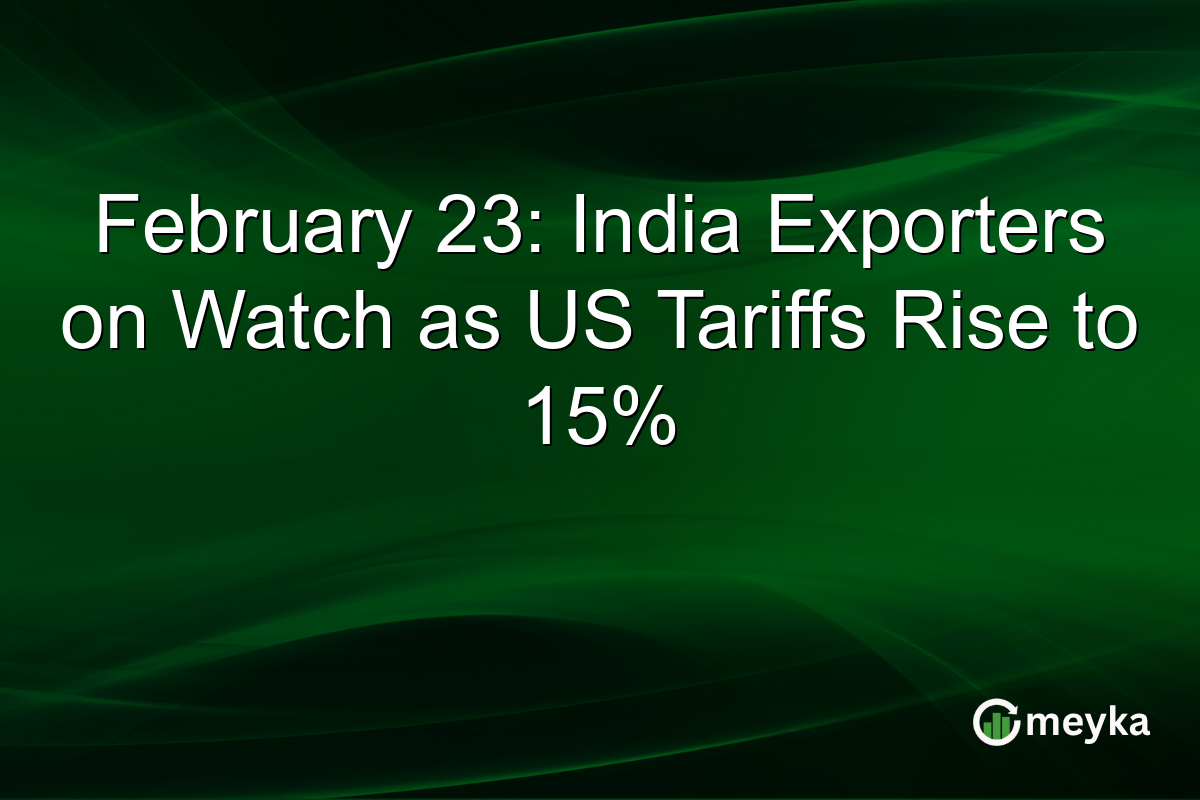 February 23: India Exporters on Watch as US Tariffs Rise to 15%
