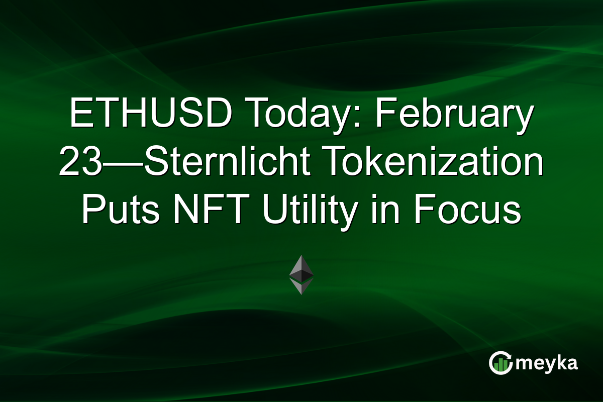 ETHUSD Today: February 23—Sternlicht Tokenization Puts NFT Utility in Focus