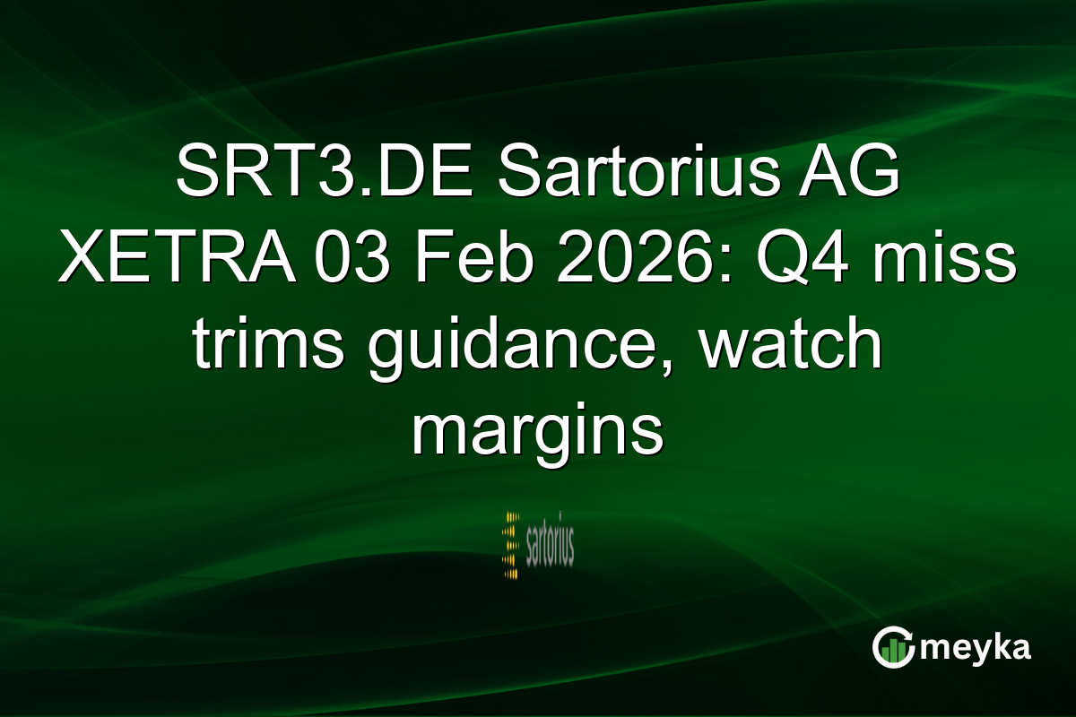 SRT3.DE Sartorius AG XETRA 03 Feb 2026: Q4 miss trims guidance, watch margins