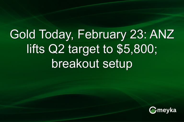 Gold Today, February 23: ANZ lifts Q2 target to $5,800; breakout setup